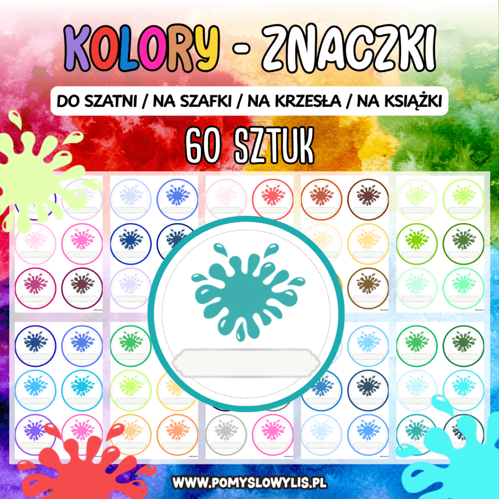 Znaczki do szatni, na szafki i krzesełka - KOLORY