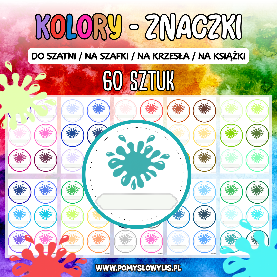 Znaczki do szatni, na szafki i krzesełka - KOLORY