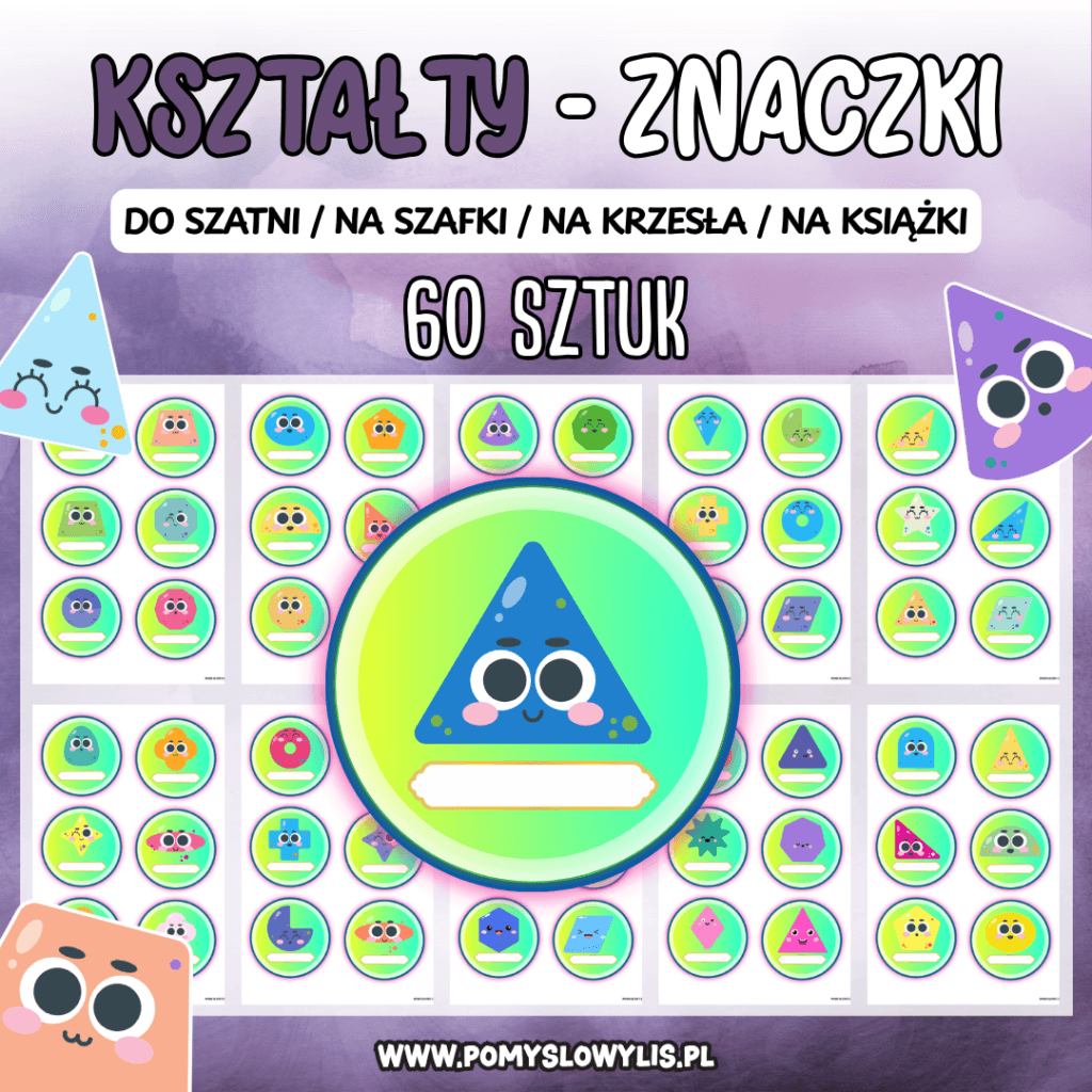 Znaczki do szatni, na szafki i krzesełka - KSZTAŁTY