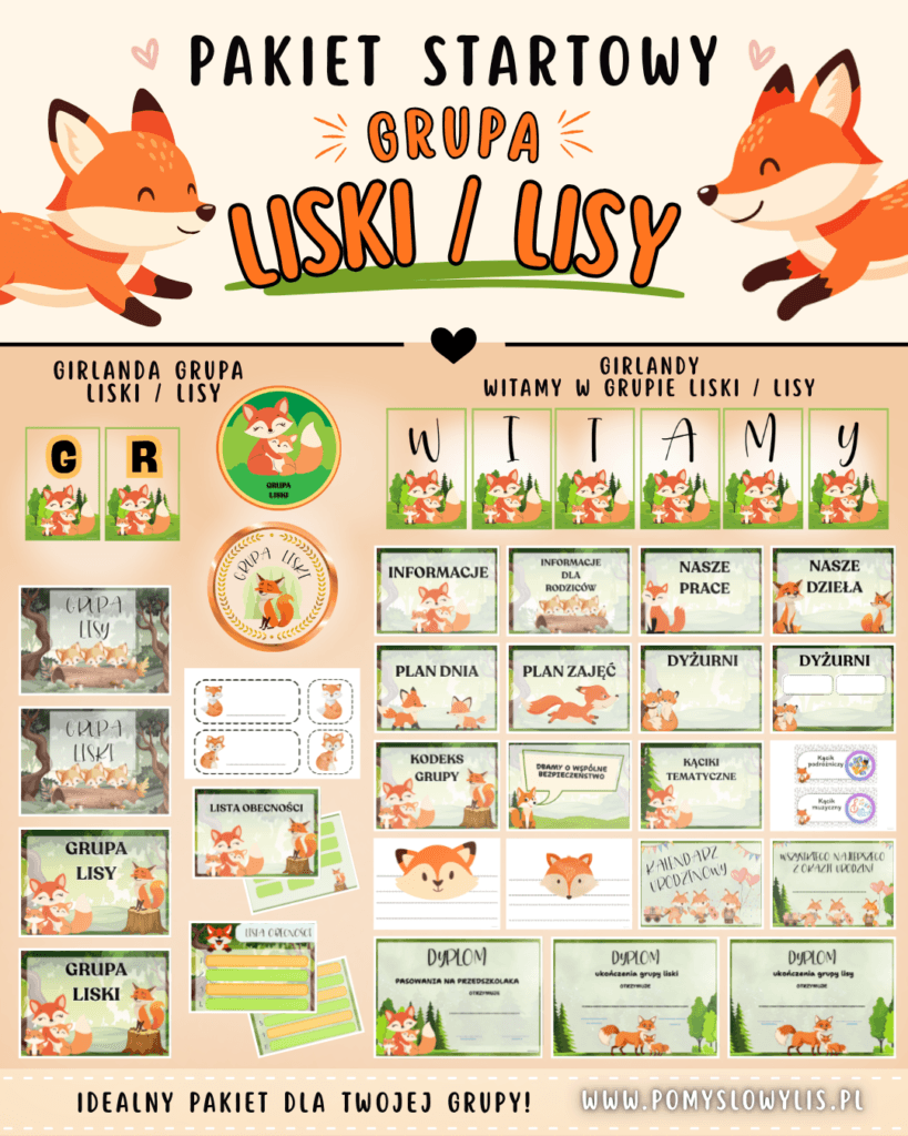 Grupa LISKI/LISY - Pakiet startowy z motywem grupy