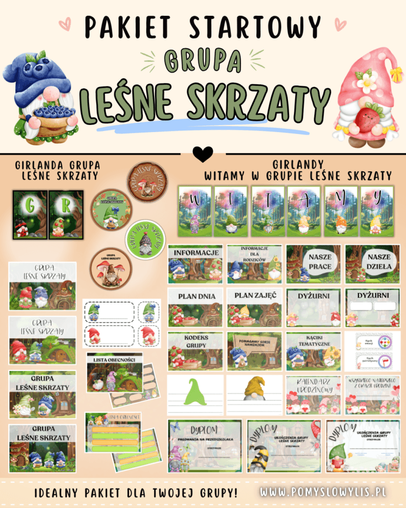 Grupa LEŚNE SKRZATY - Pakiet startowy z motywem grupy