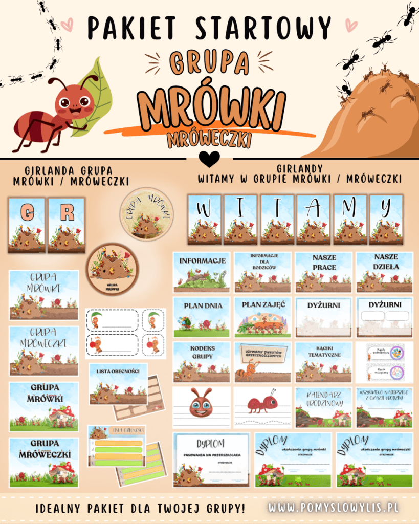 Grupa MRÓWKI/MRÓWECZKI - Pakiet startowy z motywem grupy