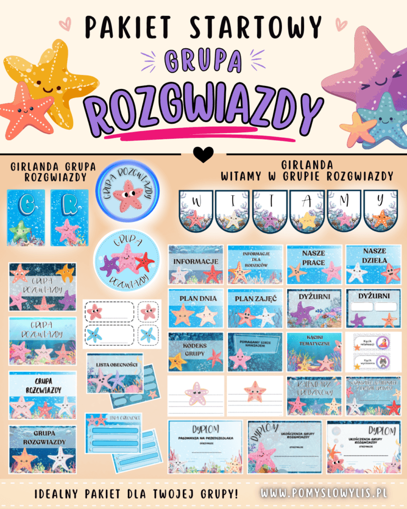 Grupa ROZGWIAZDY - Pakiet startowy z motywem grupy