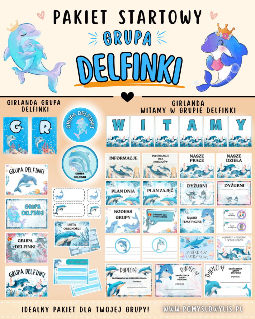 Grupa DELFINKI - Pakiet startowy z motywem grupy