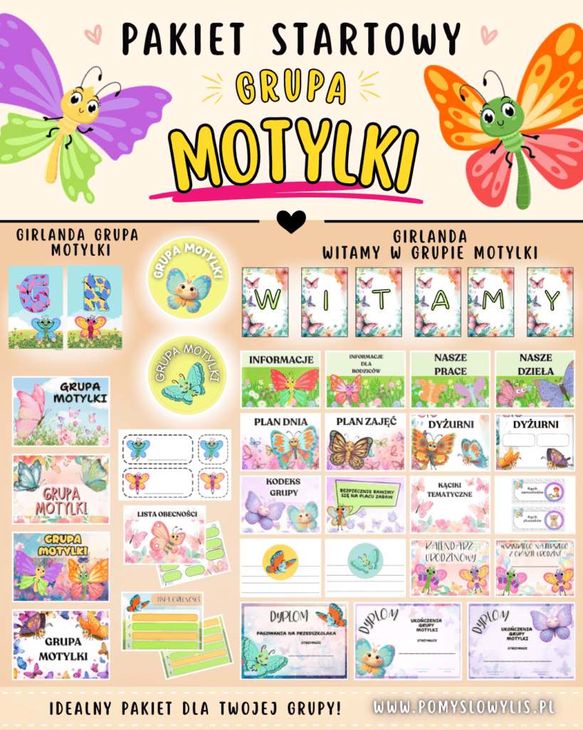 Grupa MOTYLKI - Pakiet startowy z motywem grupy