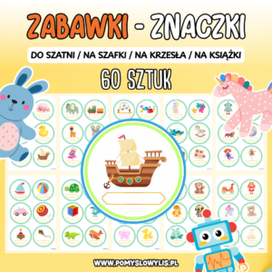 Znaczki do szatni, na szafki i krzesełka - ZABAWKI