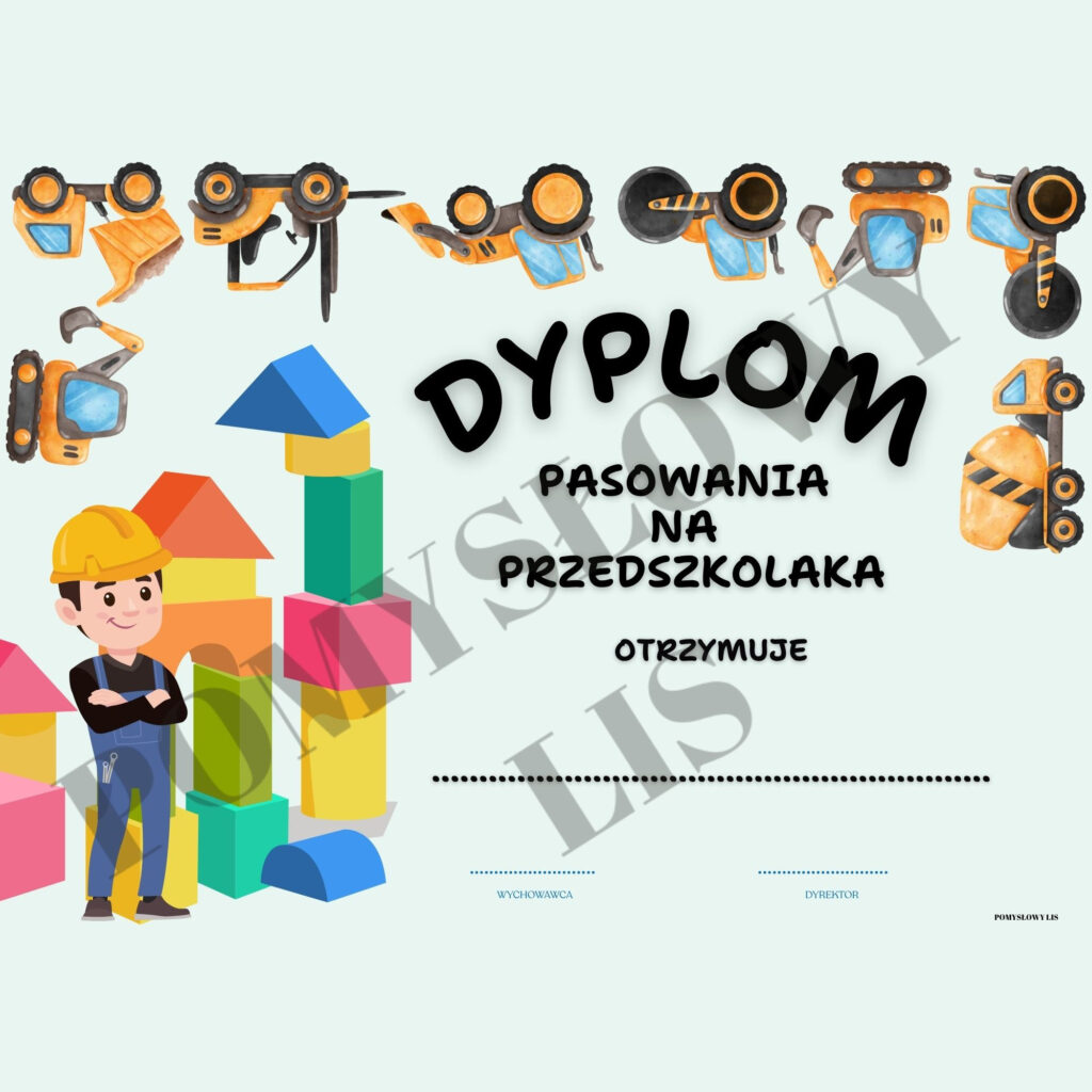Dyplom pasowania na przedszkolaka – WZÓR NR 06