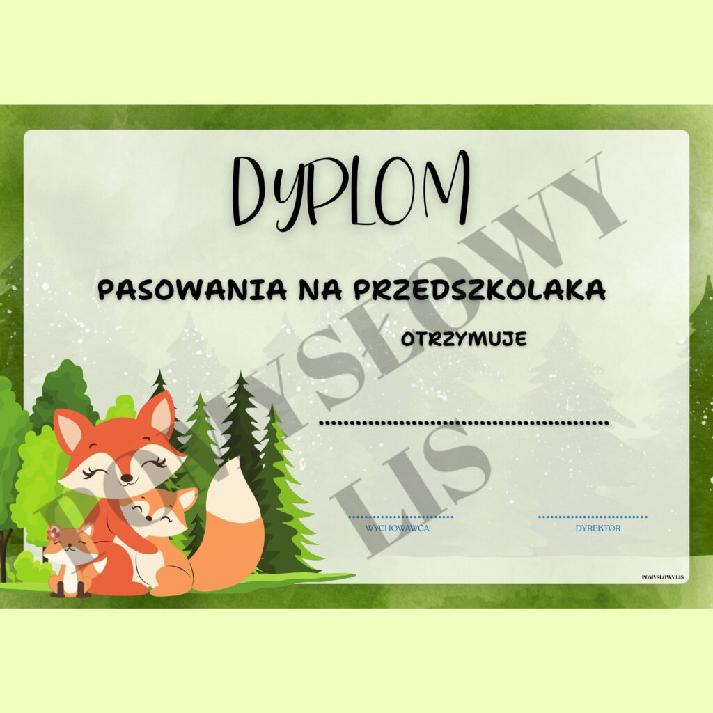Dyplom pasowania na przedszkolaka – WZÓR NR 07