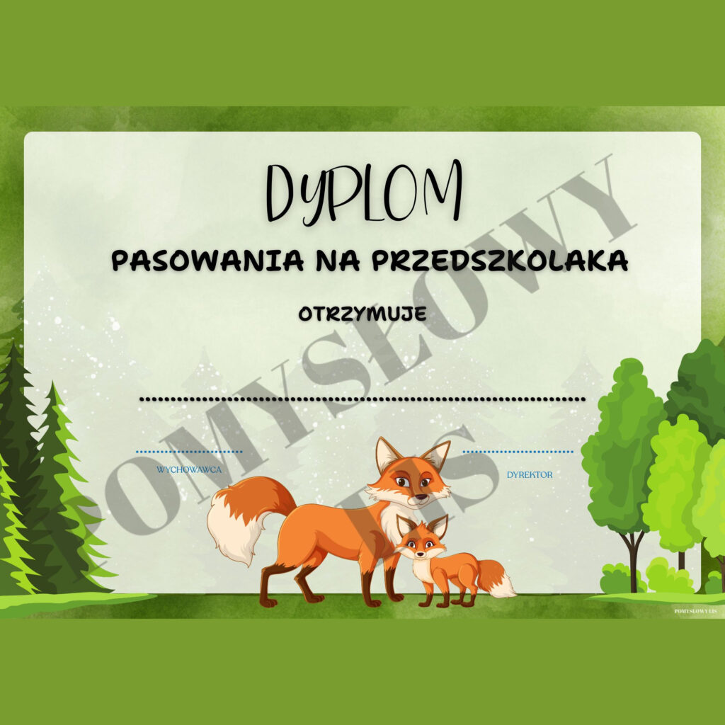 Dyplom pasowania na przedszkolaka – WZÓR NR 08