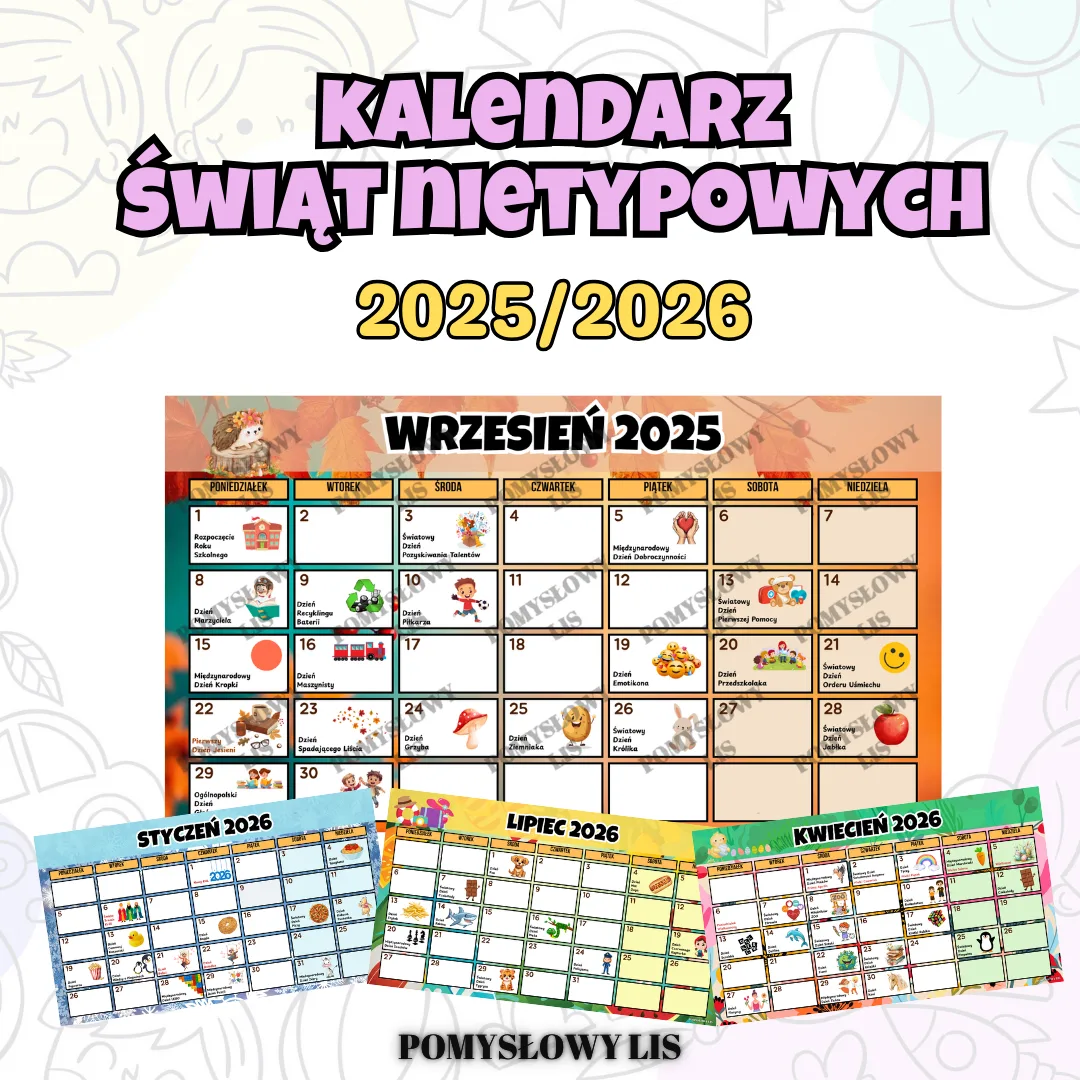 Kalendarz świąt nietypowych 2025/2026 (wersja klasyczna)