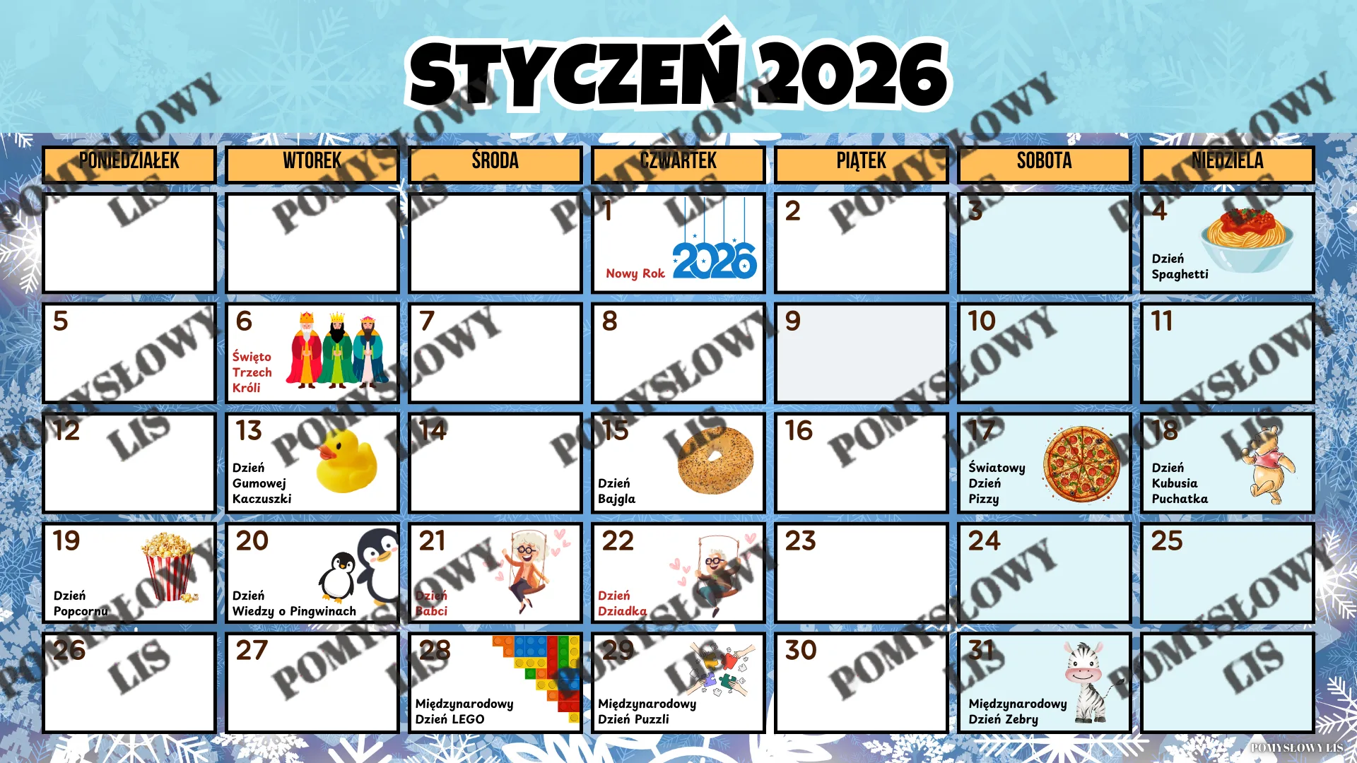 Kalendarz świąt nietypowych 2025/2026 (wersja klasyczna) - obrazek 3