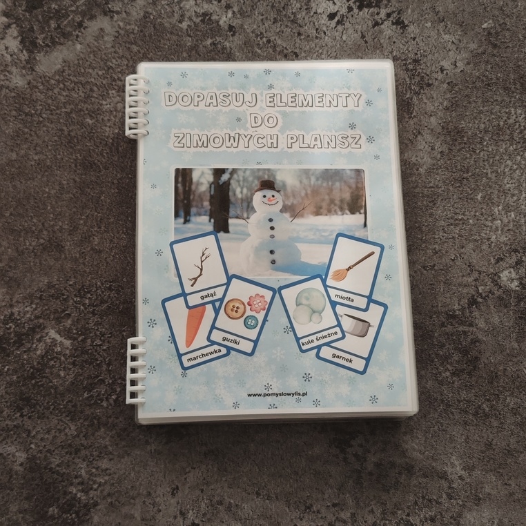 Książka na rzepy – Dopasuj elementy do zimowych plansz | 10 plansz | 78 elementów