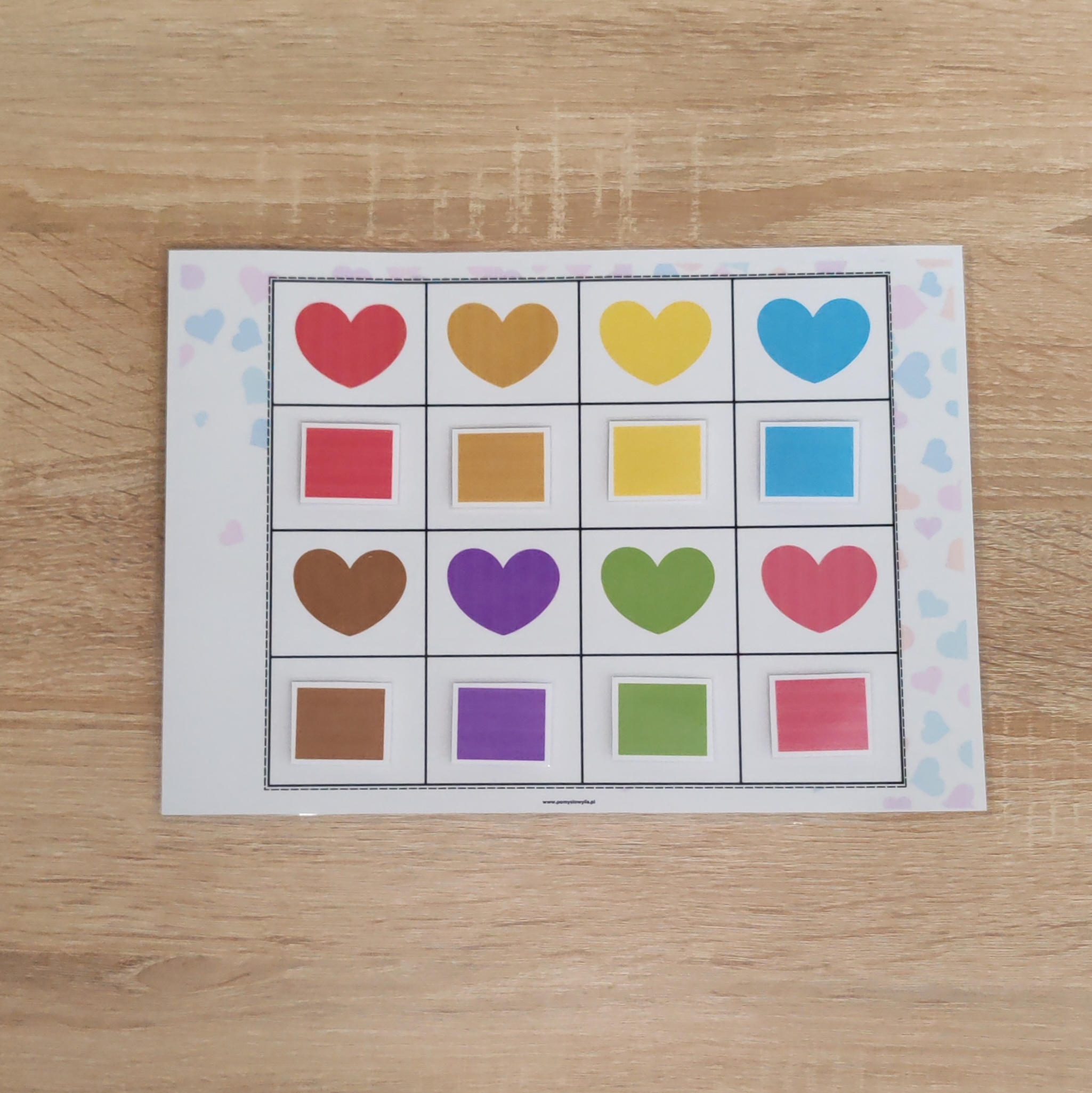 31 KRZ - Kolorowe serca – karta na rzepy - obrazek 2