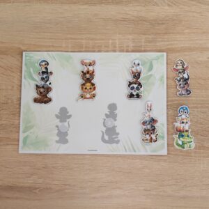 32 KRZ - Zwierzęce wieże – dopasuj cień – karta na rzepy