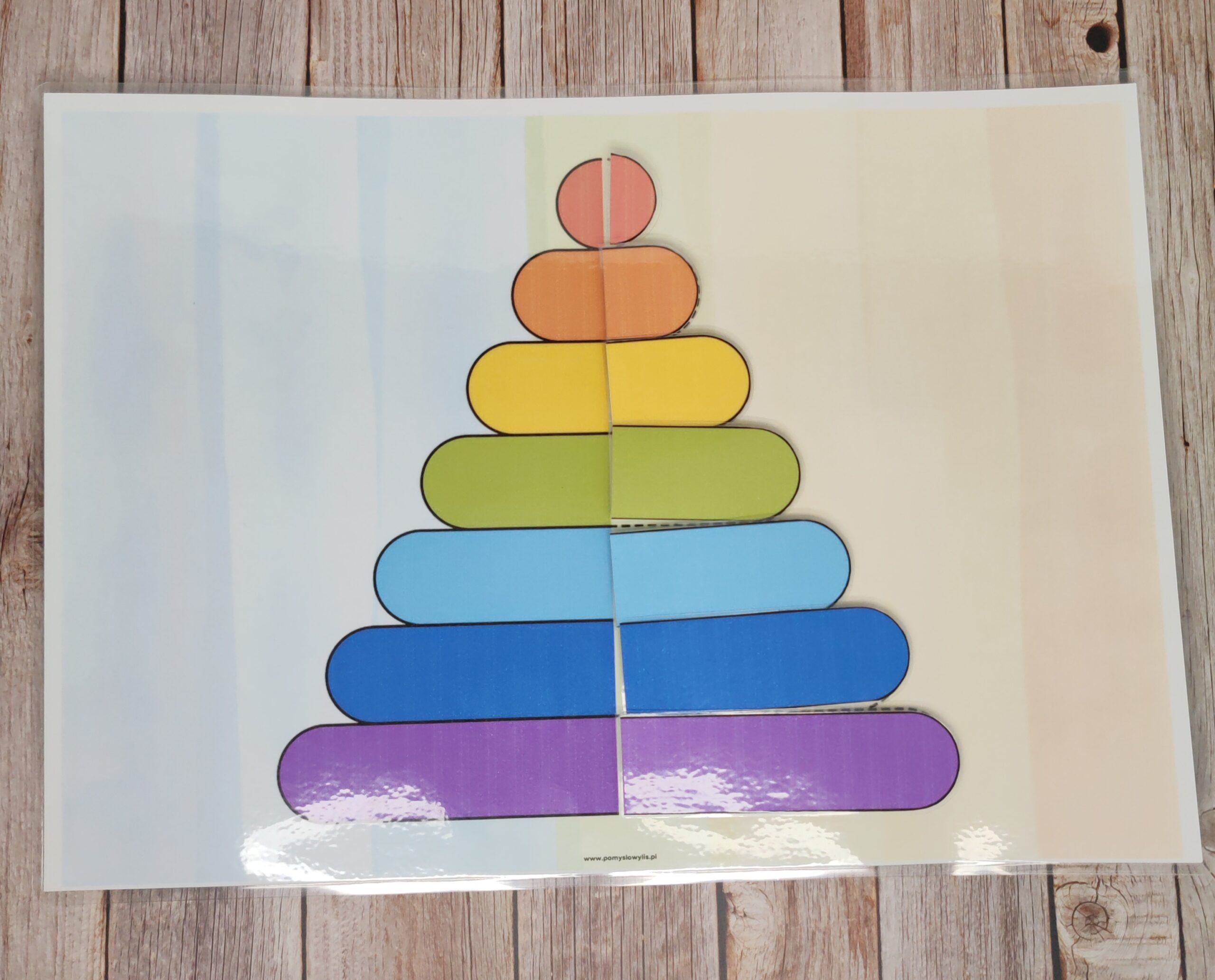 35 KRZ - Kolorowa piramida – karta na rzepy - obrazek 4
