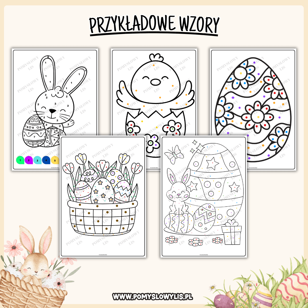 Wielkanoc – kodowanki według kolorów | 25 szablonów - obrazek 2