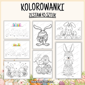 Wielkanoc – kolorowanki | 45 sztuk