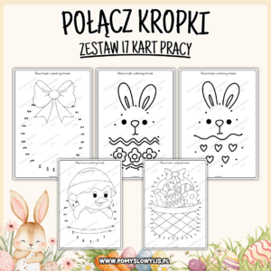 Wielkanoc – Połącz kropki | 17 kart pracy
