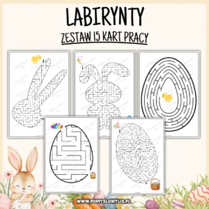 Wielkanoc – labirynty | 15 kart pracy