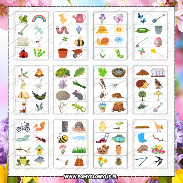 Wiosenne kwiaty – sylaby | 96 obrazków - obrazek 2