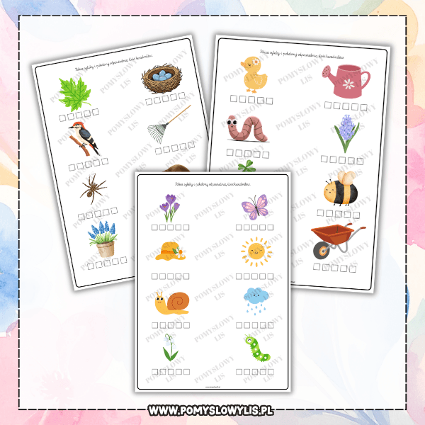 Wiosenne sylaby | 10 kart pracy - obrazek 2