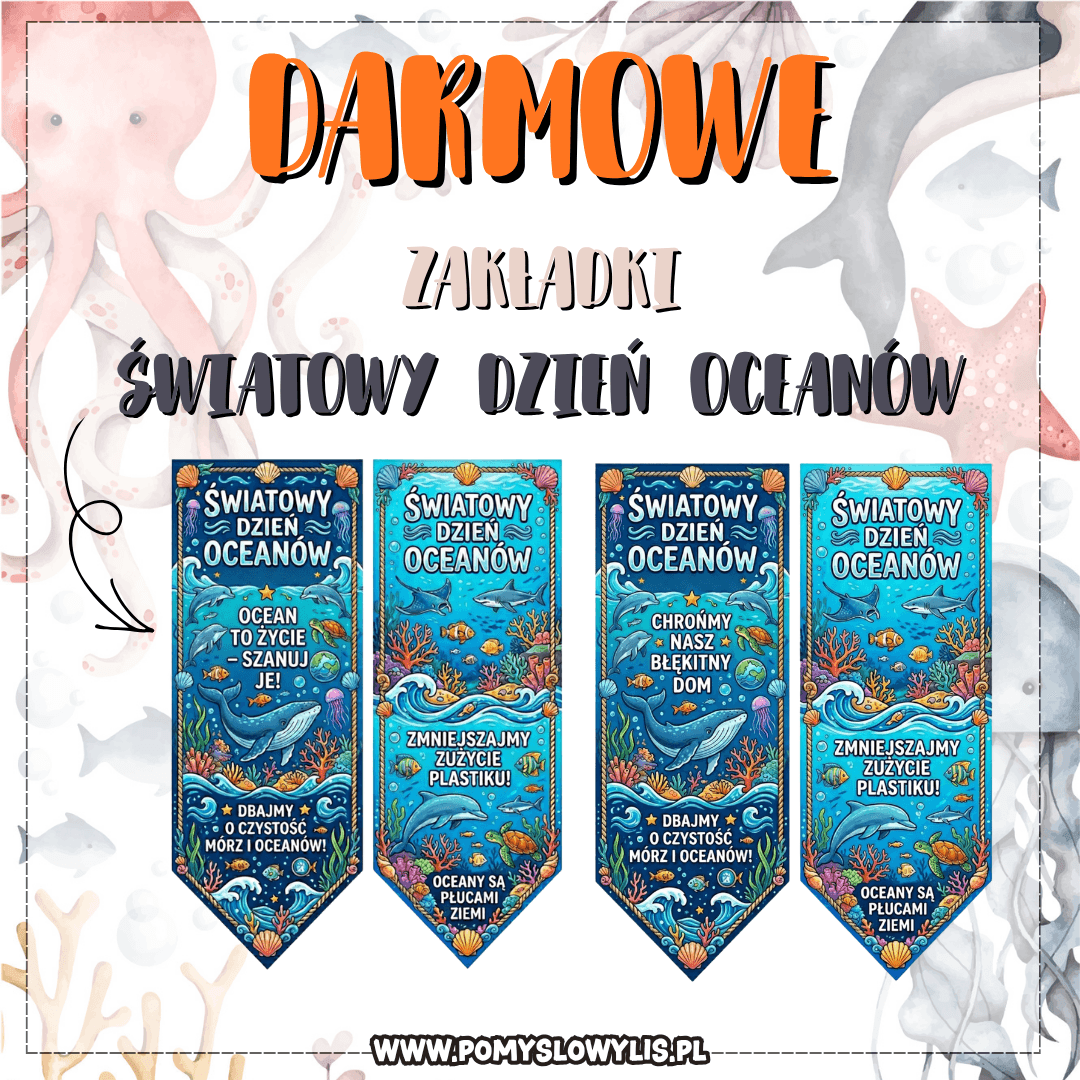 Światowy Dzień Oceanów - DARMOWE ZAKŁADKI DO POBRANIA