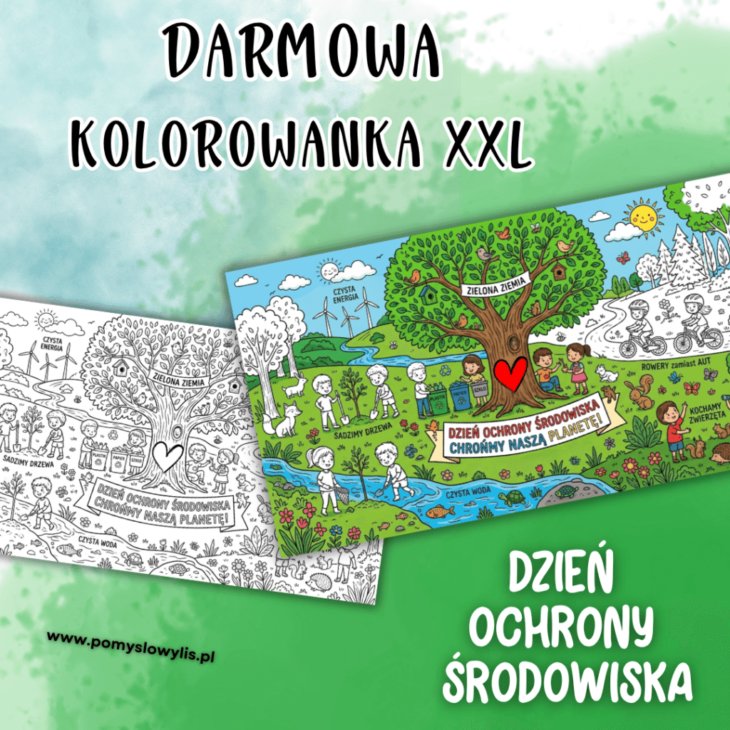 Dzień ochrony środowiska (Kolorowanka XXL) - DARMOWE DO POBRANIA