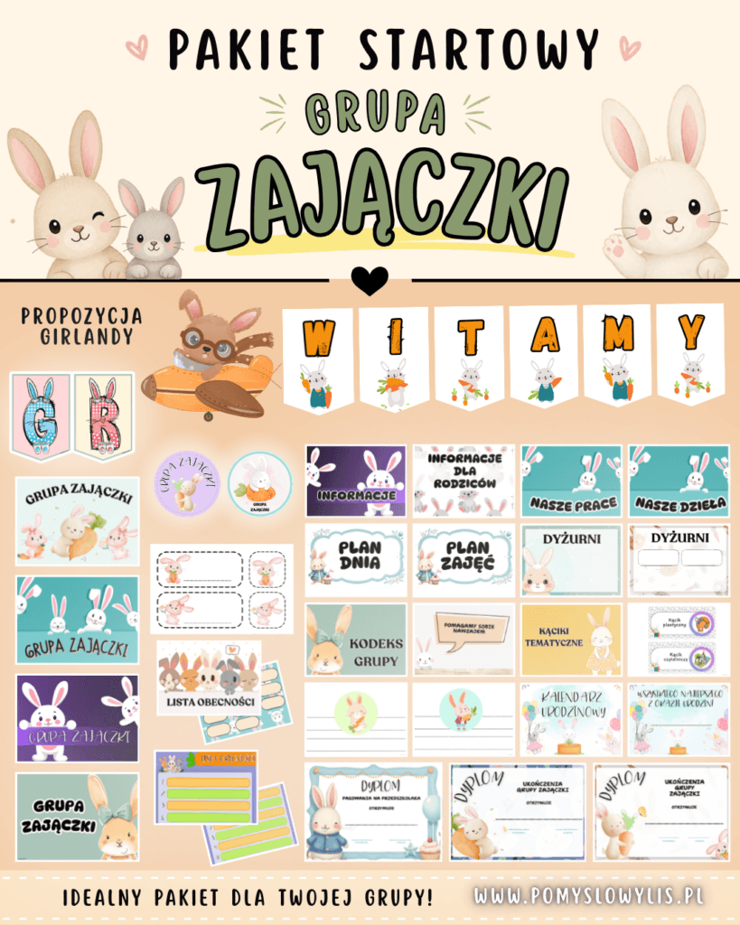 Grupa ZAJĄCZKI - Pakiet startowy z motywem grupy
