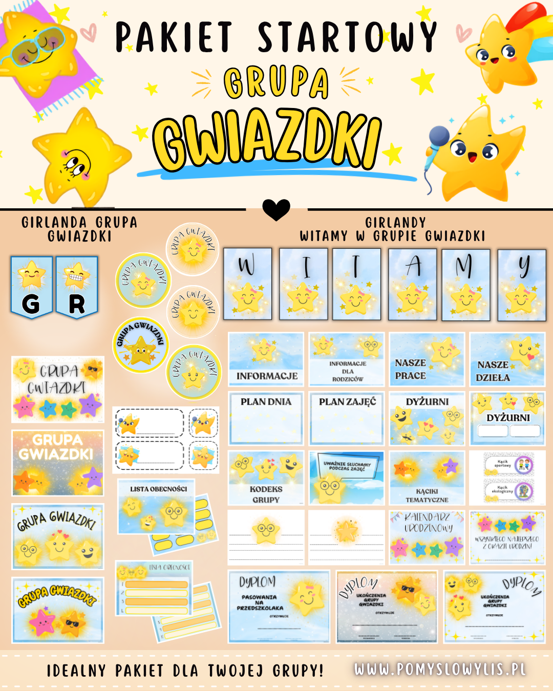 Grupa GWIAZDKI - Pakiet startowy z motywem grupy