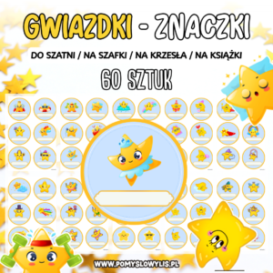 Znaczki do szatni, na szafki i krzesełka - GWIAZDKI