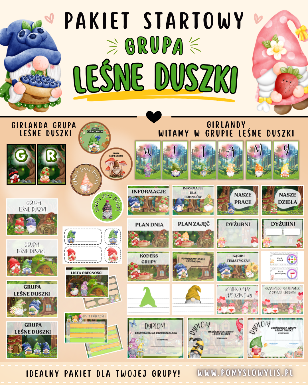 Grupa LEŚNE DUSZKI - Pakiet startowy z motywem grupy