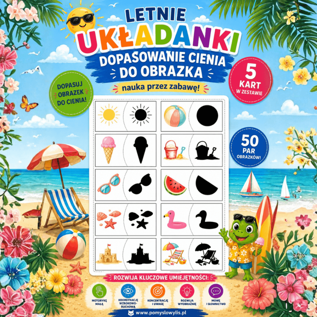 Letnie Układanki – Dopasowanie cienia do obrazka