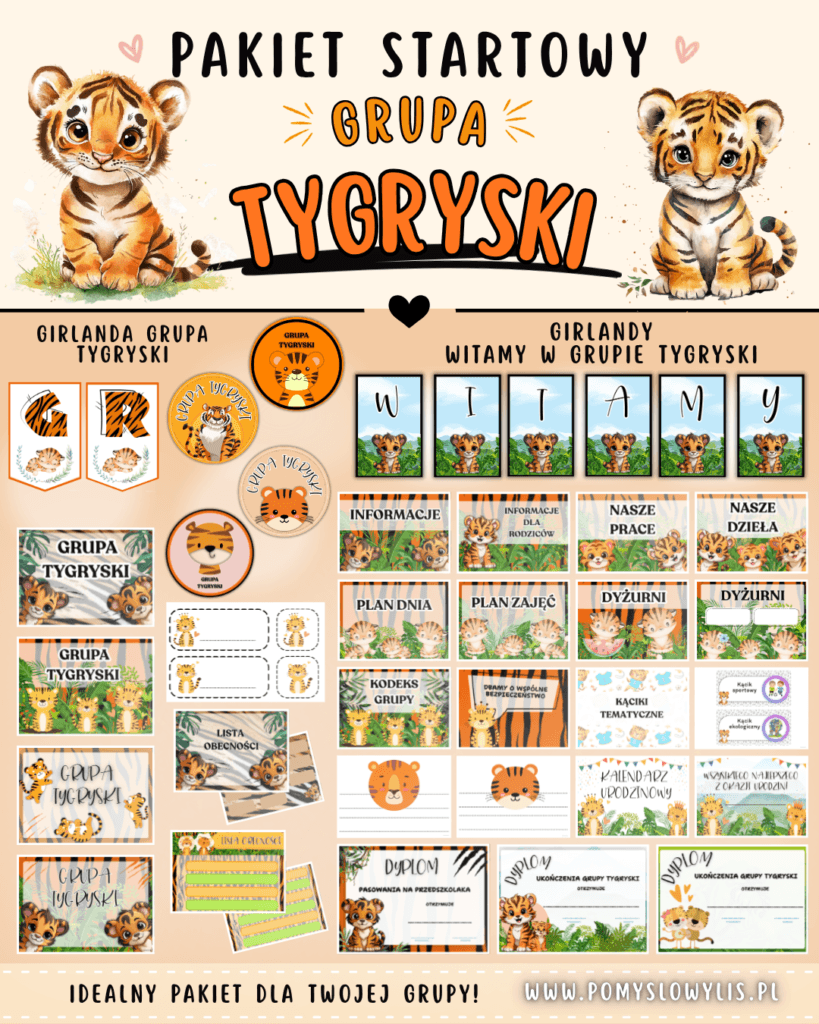 Grupa TYGRYSKI - Pakiet startowy z motywem grupy