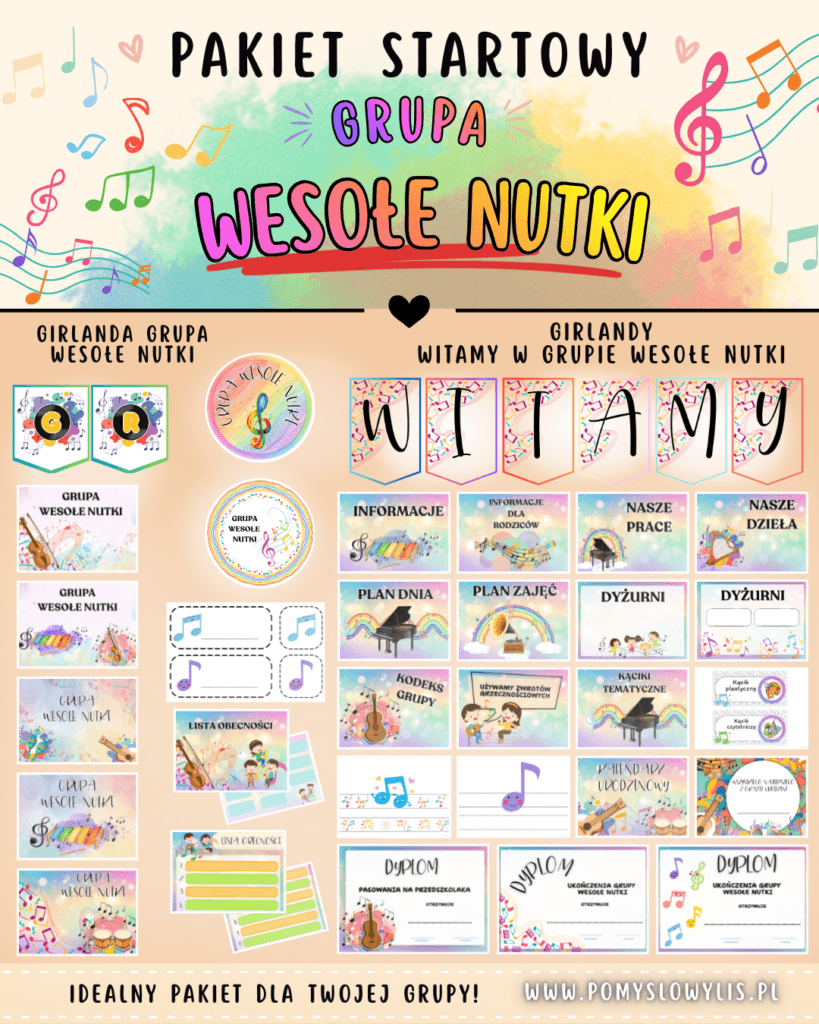 Grupa WESOŁE NUTKI - Pakiet startowy z motywem grupy