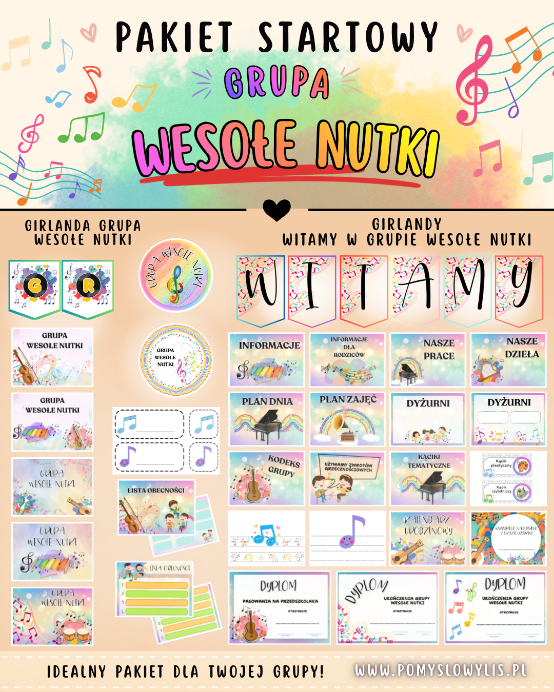 Grupa WESOŁE NUTKI - Pakiet startowy z motywem grupy