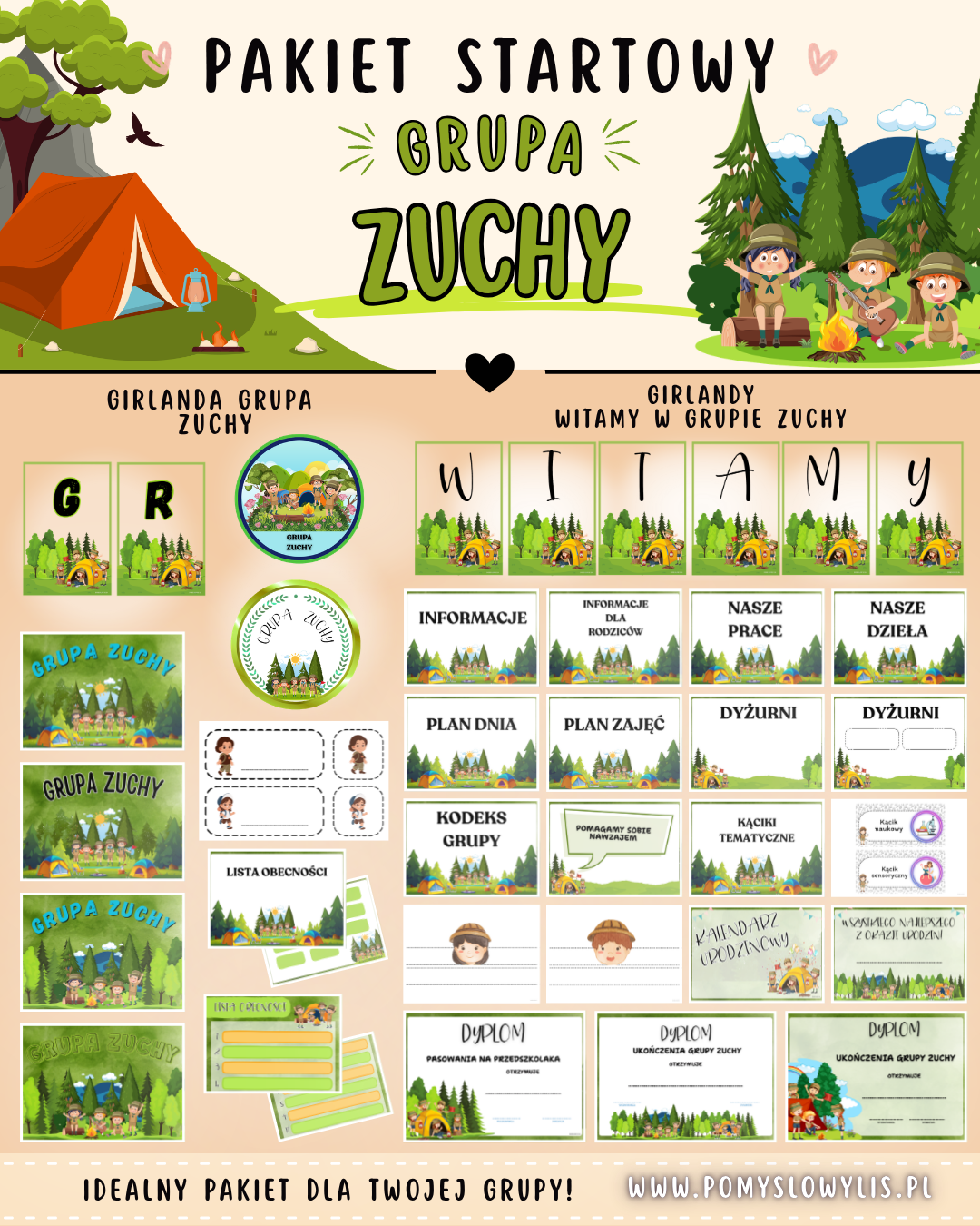 Grupa ZUCHY - Pakiet startowy z motywem grupy