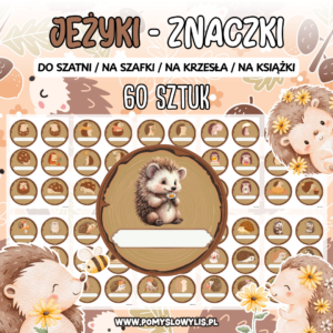 Znaczki do szatni, na szafki i krzesełka - JEŻYKI