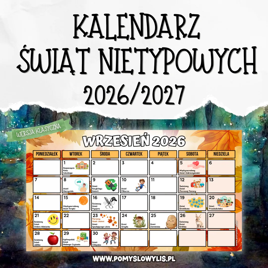 Kalendarz świąt nietypowych 2026/2027 (wersja klasyczna)