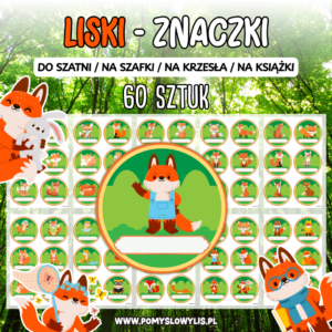 Znaczki do szatni, na szafki i krzesełka - LISKI