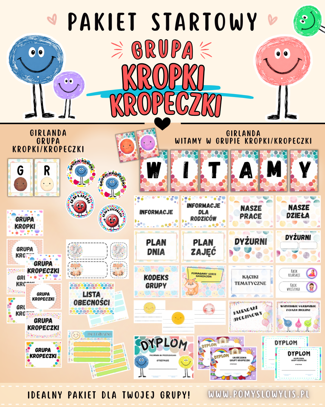 Grupa KROPKI/KROPECZKI - Pakiet startowy z motywem grupy