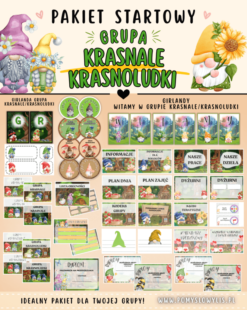 Grupa KRASNALE/KRASNOLUDKI - Pakiet startowy z motywem grupy