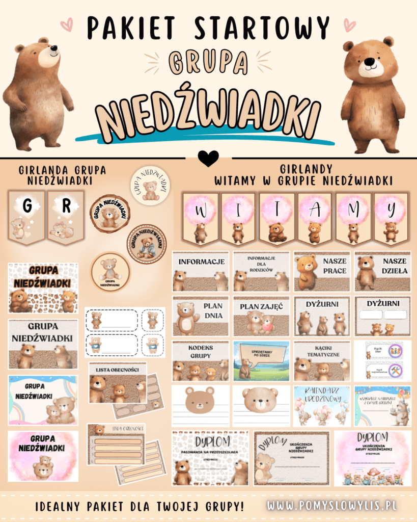 Grupa NIEDŹWIADKI - Pakiet startowy z motywem grupy