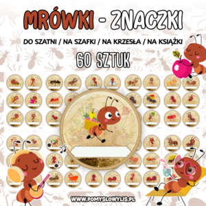 Znaczki do szatni, na szafki i krzesełka - MRÓWKI
