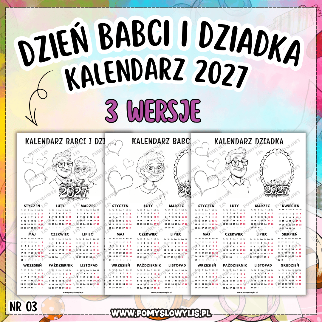 Kalendarz Babci i Dziadka 2027 - NR 03
