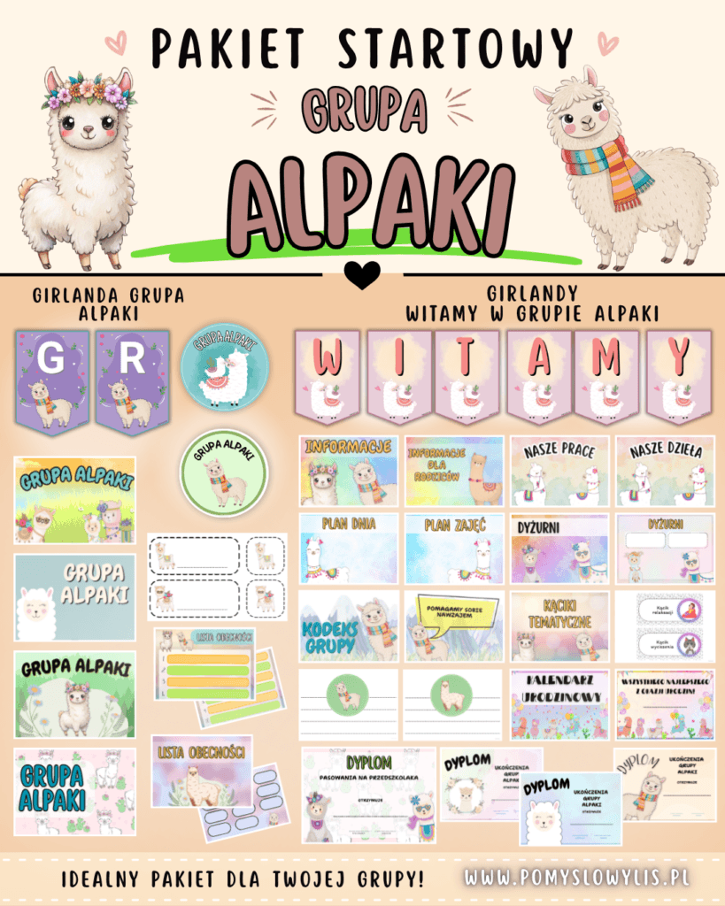 Grupa ALPAKI - Pakiet startowy z motywem grupy