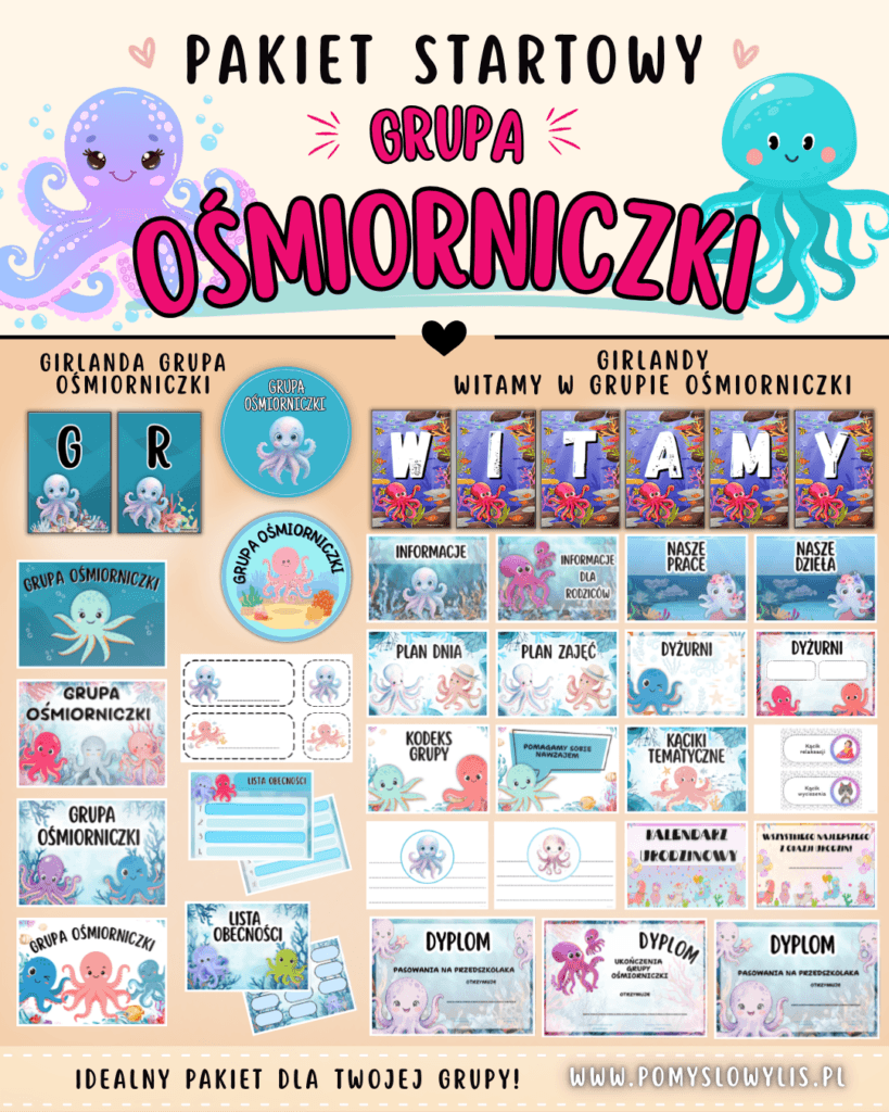 Grupa OŚMIORNICZKI - Pakiet startowy z motywem grupy