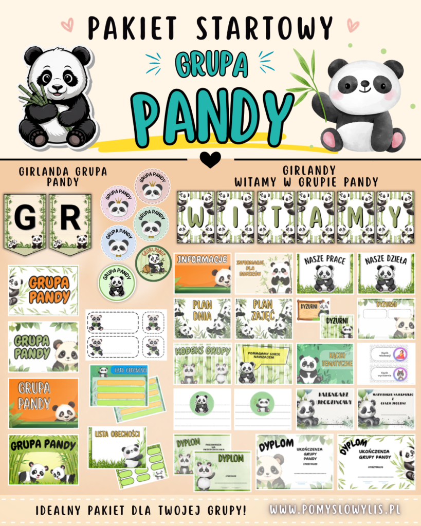 Grupa PANDY - Pakiet startowy z motywem grupy