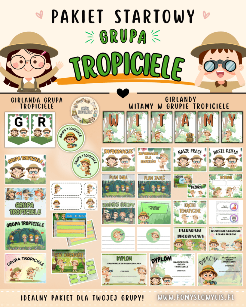 Grupa TROPICIELE - Pakiet startowy z motywem grupy