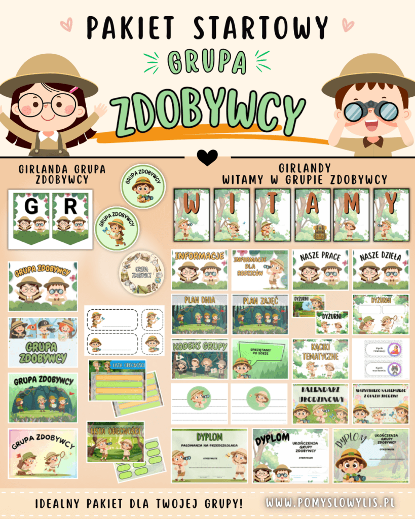 Grupa ZDOBYWCY - Pakiet startowy z motywem grupy