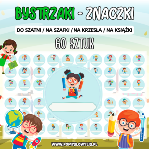 Znaczki do szatni, na szafki i krzesełka - BYSTRZAKI